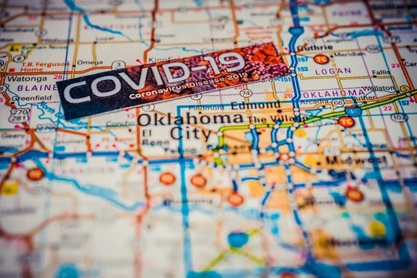 Oklahoma City Coronavirus Covid Quarantine Background — Stock Photo, Image