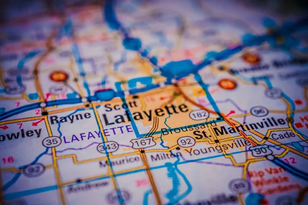 Lafayette Usa Map Background — Stock Photo, Image