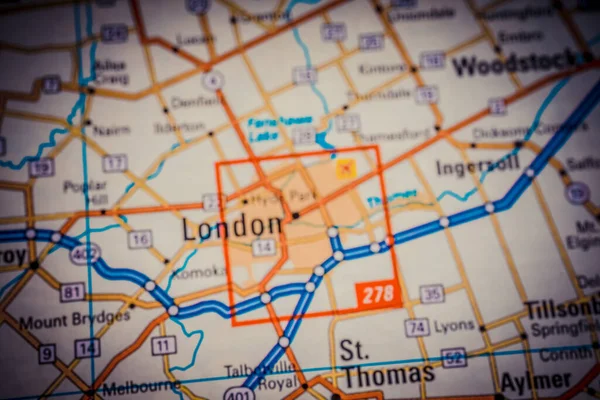 London Auf Der Usa Karte Reisehintergrund — Stockfoto