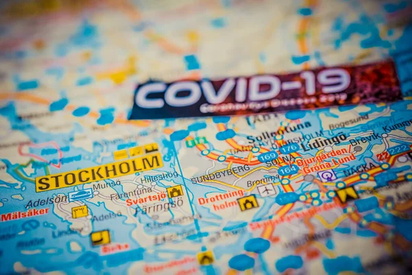 Stockholm Coronavirus Covid Karantänbakgrund — Stockfoto