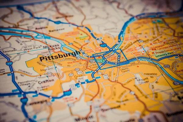 Pittsburgh Abd Seyahat Haritası Geçmişi — Stok fotoğraf