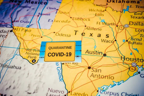 Texas Estado Covid Quarentena Fundo — Fotografia de Stock