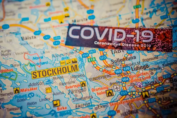 Stockholm Coronavirus Covid Karantänbakgrund — Stockfoto