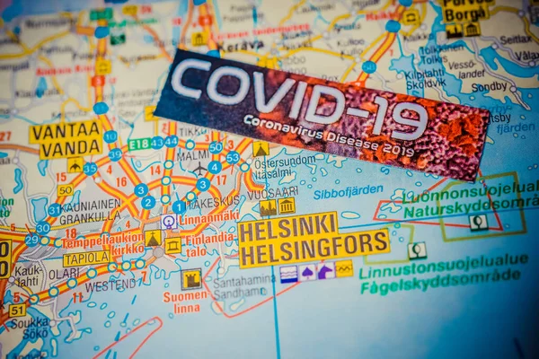 Helsinki Coronavirus Covid Karantänbakgrund — Stockfoto