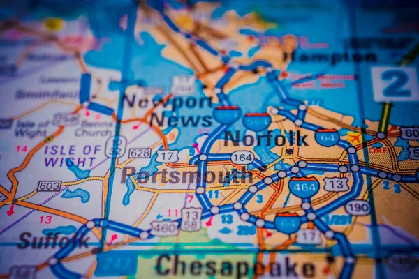 ノーフォークの地図背景 — ストック写真