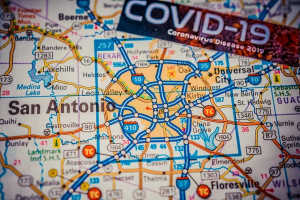 San Antonio Coronavirus Covid Karantän Bakgrund — Stockfoto