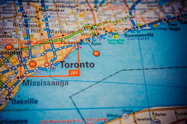 Toronto Sur Carte Voyage Canada — Photo