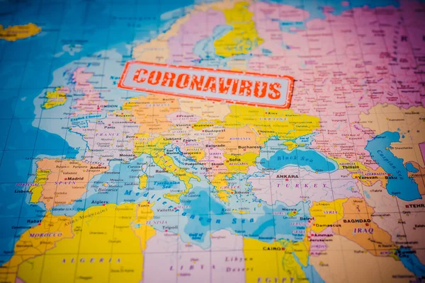 코로나 바이러스에 유럽의 위험성 Covid — 스톡 사진