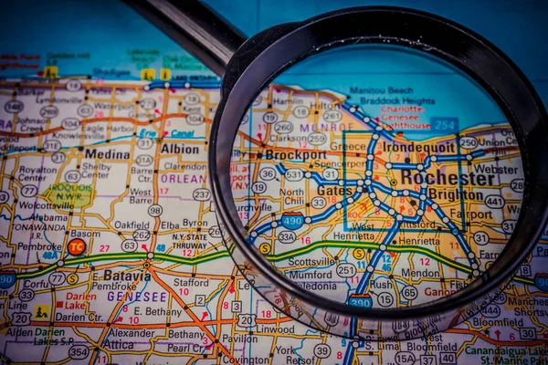 Rochester Mapě Usa Cestovní Pozadí — Stock fotografie