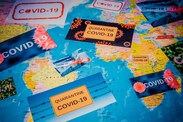 Dünya Koronavirüsü Covid Karantina Arkaplanı — Stok fotoğraf
