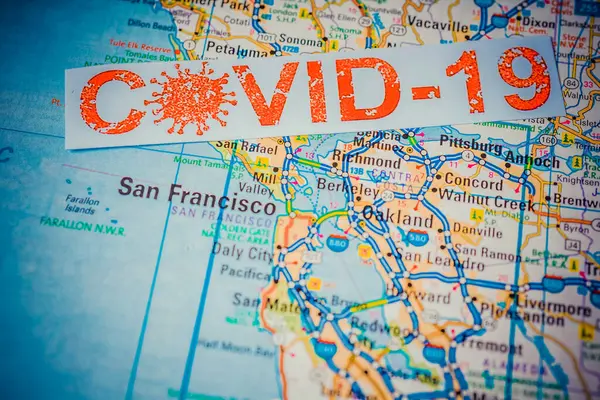 San Francisco Coronavirus Covid Karantän Bakgrund — Stockfoto