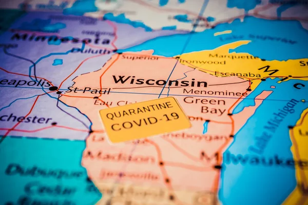 Wisconsin State Covid Fondo Cuarentena — Foto de Stock
