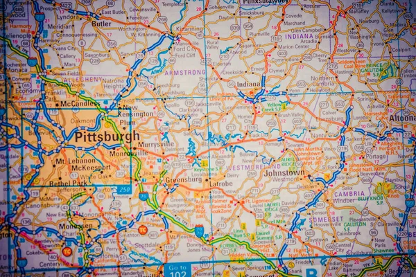Pittsburgh Usa Map Travel Background — Stock Photo, Image