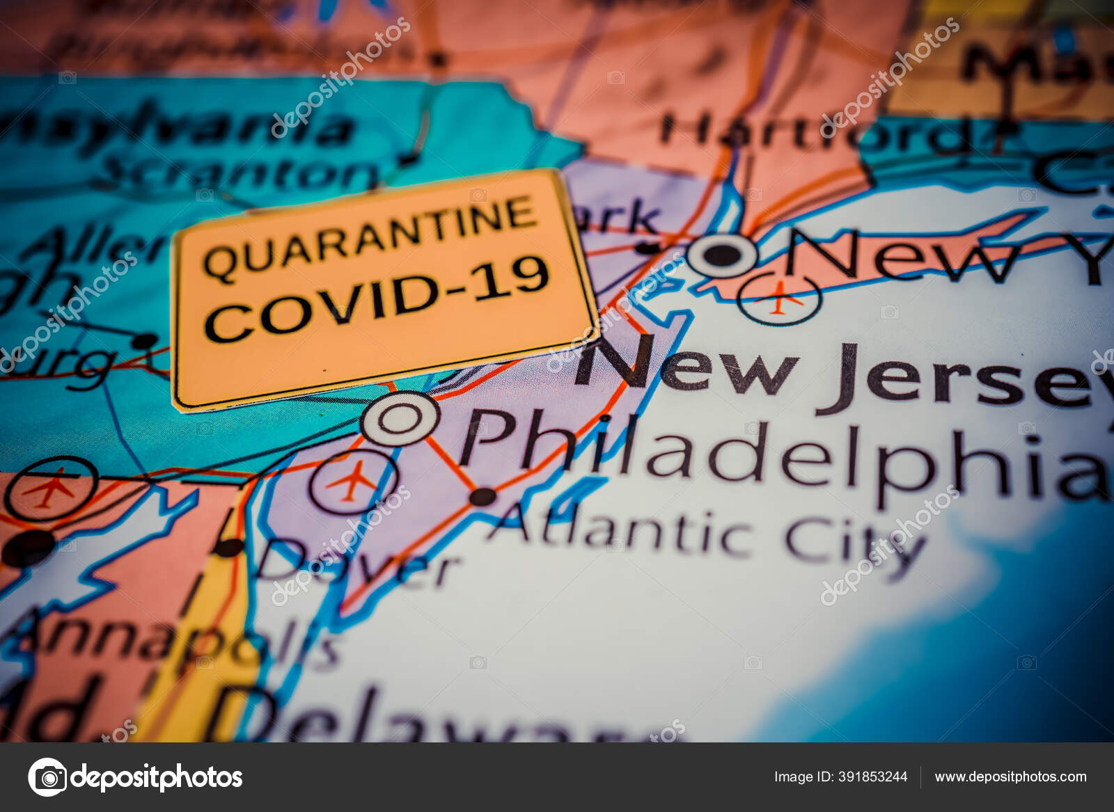 New Jersey State Coronavirus Covid Quarantine Stock Photo by ©aallm