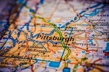 Pittsburgh ABD haritası seyahat geçmişi