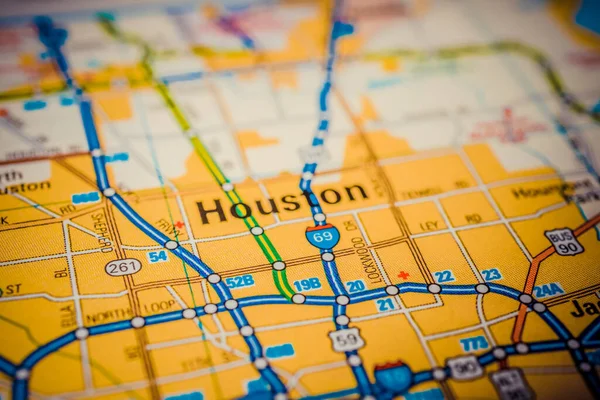 Houston Usa Mapa Viajes Fondo — Foto de Stock