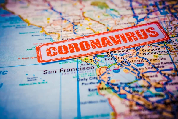 旧金山检疫报告Covid Coronavirus — 图库照片
