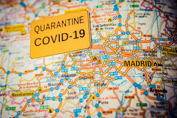 Madrid Coronavirus Covid Karantän Bakgrund — Stockfoto