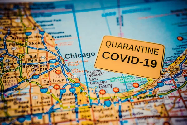 Chicago Coronavirus Covid Karantén Háttere — Stock Fotó