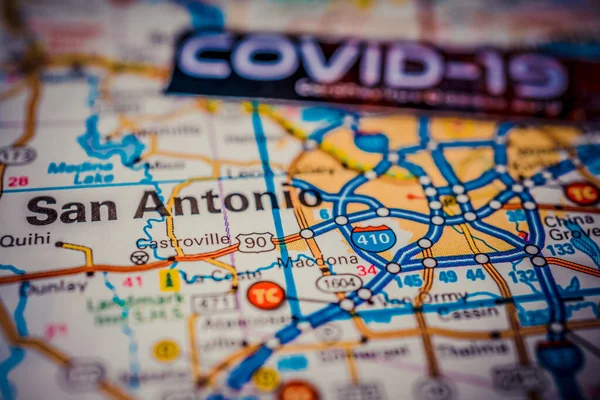 San Antonio Coronavirus Covid Karanténní Pozadí — Stock fotografie