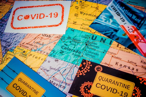 Usa Coronavirus Covid Quarantine Background — Stock Photo, Image