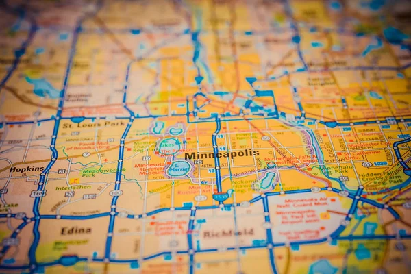 Minneapolis Usa Cestovní Mapa Pozadí — Stock fotografie