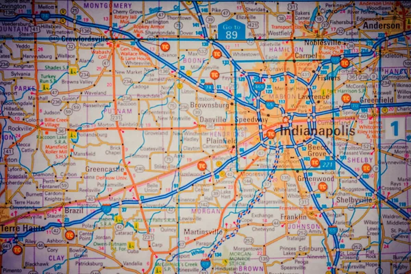 Indianapolis Stati Uniti America Mappa Viaggio Sfondo — Foto Stock