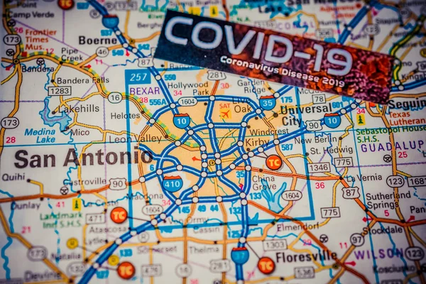 San Antonio Coronavirus Covid Karantän Bakgrund — Stockfoto