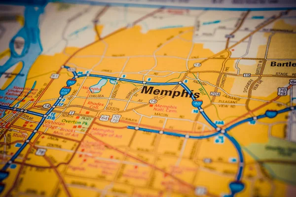 Memphis Usa Cestovní Mapa Pozadí — Stock fotografie