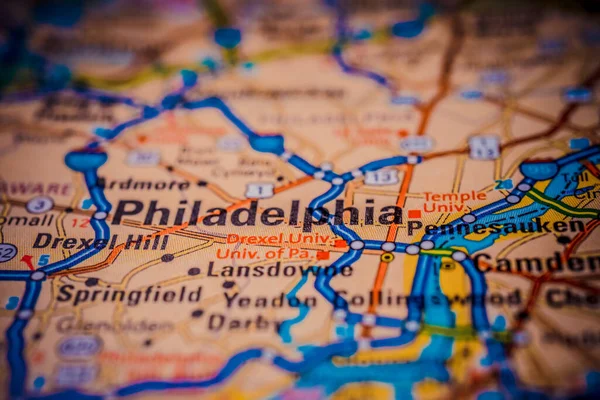 Philadelphia Usa Travel Map Background — 스톡 사진
