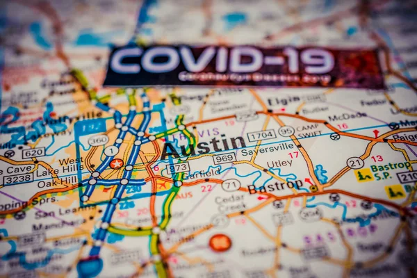 Austin Coronavirus Covid Karantän Bakgrund — Stockfoto