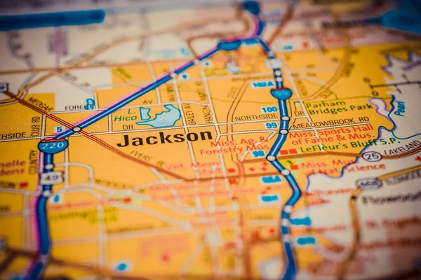 Jackson Usa Mapa Viaje Fondo —  Fotos de Stock