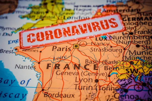 关于Covid Coronavirus检疫的法国 — 图库照片