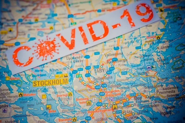 Stockholm Coronavirus Covid Karantänbakgrund — Stockfoto