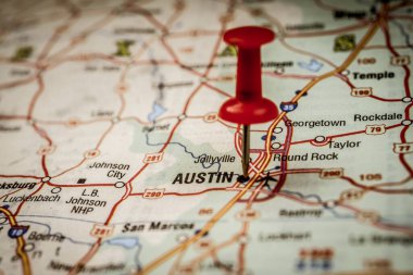 Austin: ABD haritası seyahat geçmişi