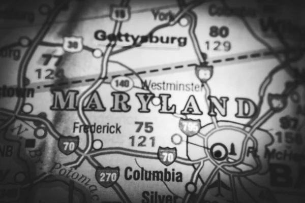 Maryland Mapa — Fotografia de Stock