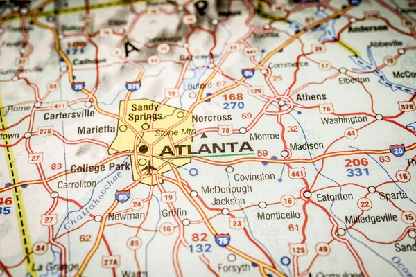 Atlanta Sur Fond Carte Usa — Photo