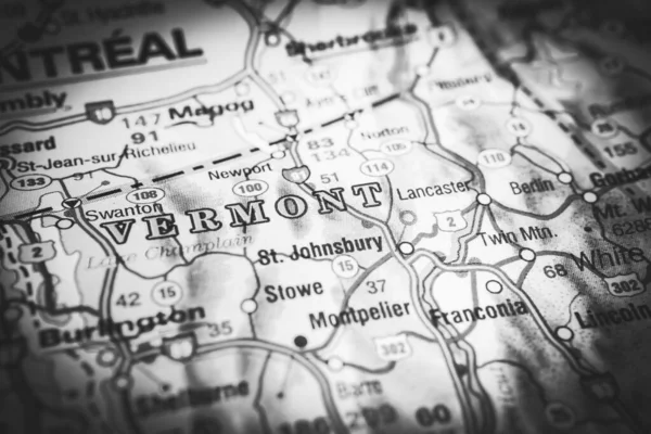 Vermont Mapa Dos Eua — Fotografia de Stock