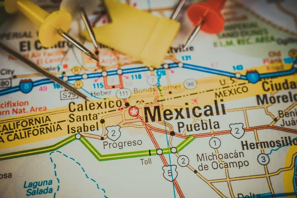 Mexicali Mapa Fondo —  Fotos de Stock