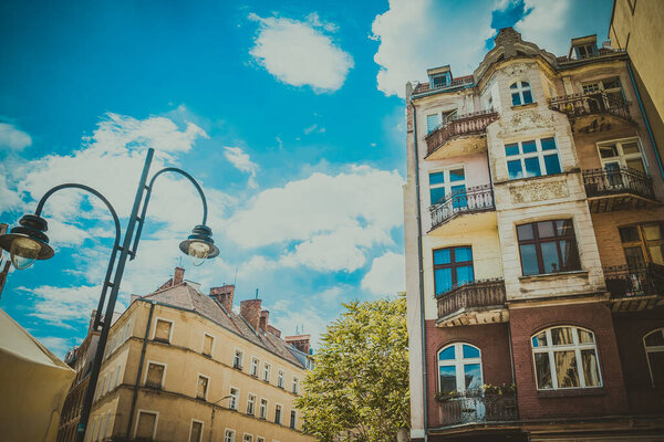 The architecture of the old Polish city. Wroclaw