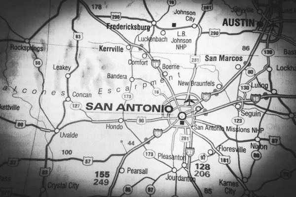 San Antonio Usa Mapa Antecedentes —  Fotos de Stock