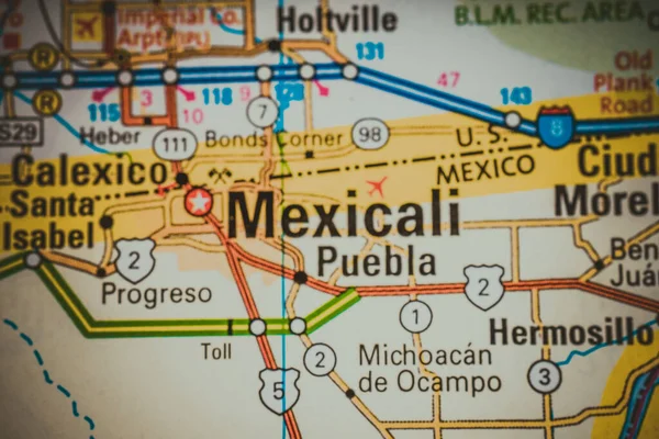 Mexicali Sur Fond Carte — Photo