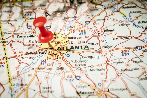 Atlanta Sur Fond Carte Usa — Photo