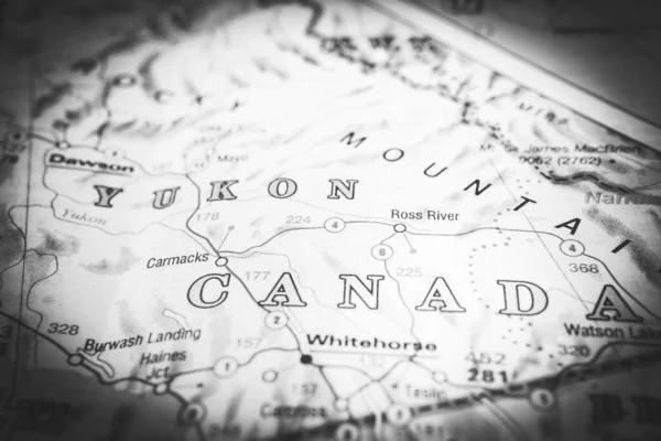 Yukon Canadá Mapa Fondo — Foto de Stock