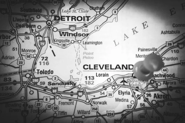 Cleveland Usa Mapa Antecedentes —  Fotos de Stock