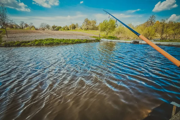 Pesca Descanso Rural Antecedentes Sobre Tema Recreação — Fotografia de Stock