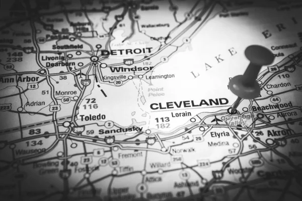 クリーブランドアメリカ地図の背景 — ストック写真