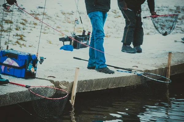 Pesca Trutas Lago Recreação Pesca — Fotografia de Stock