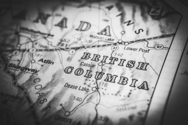 Kolumbia Brytyjska Tle Mapy Kanady — Zdjęcie stockowe