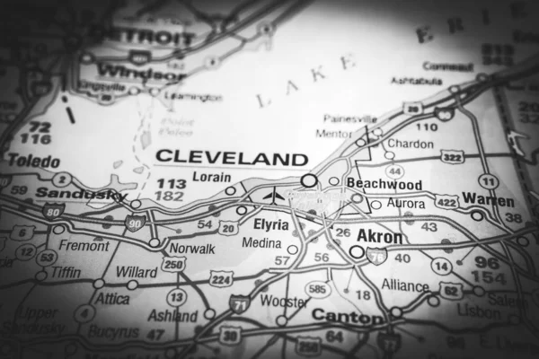 Cleveland Usa Mapa Antecedentes —  Fotos de Stock